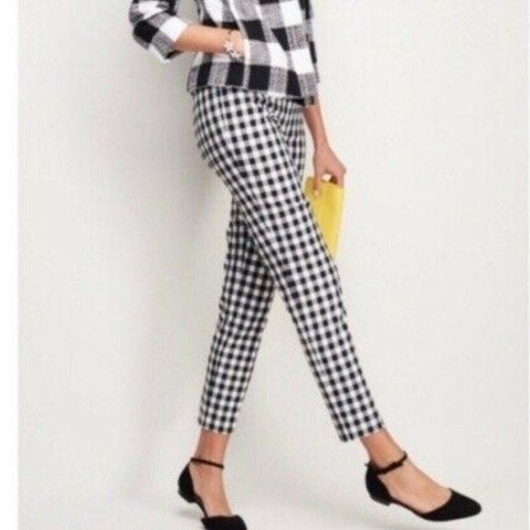 black and white gingham pants